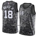 Camiseta San Antonio Spurs Lonnie Walker Iv #18 Ciudad 2018 Gris