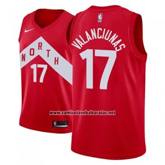 Camiseta Toronto Raptors Jonas Valanciunas #17 Earned 2018-19 Rojo
