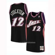 Camiseta Utah Jazz John Stockton #12 Hardwood Classics 1998-99 Negro