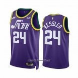 Camiseta Utah Jazz Walker Kessler #24 Classic 2023-24 Violeta
