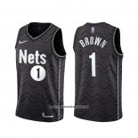 Camiseta Brooklyn Nets Bruce Brown #1 Earned 2020-21 Negro
