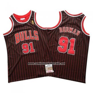 Camiseta Chicago Bulls Dennis Rodman #91 Mitchell & Ness Negro