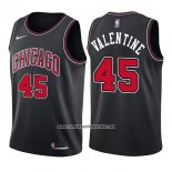 Camiseta Chicago Bulls Denzel Valentine #45 Statement 2017-18 Negro