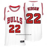 Camiseta Chicago Bulls Taj Gibson #22 Blanco
