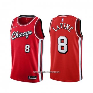 Camiseta Chicago Bulls Zach Lavine #8 Ciudad 2021-22 Rojo