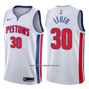 Camiseta Detroit Pistons Jon Leuer #30 Association 2017-18 Blanco