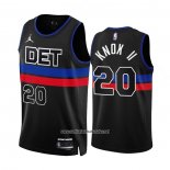 Camiseta Detroit Pistons Kevin Knox II #20 Statement 2022-23 Negro