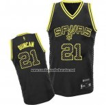 Camiseta Electricidad Moda San Antonio Spurs Tim Duncan #21 Negro