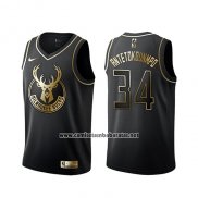Camiseta Golden Edition Milwaukee Bucks Giannis Antetokounmpo Negro