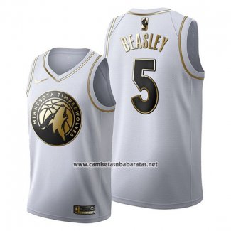 Camiseta Golden Edition Minnesota Timberwolves Malik Beasley #5 2019-20 Blanco