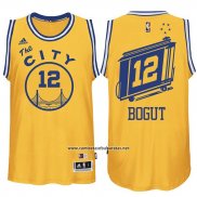 Camiseta Golden State Warriors Andrew Bogut #12 Retro City Bus Amarillo