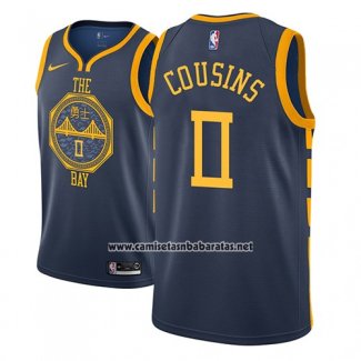 Camiseta Golden State Warriors Demarcus Cousins #0 Ciudad 2018-19 Azul