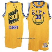 Camiseta Golden State Warriors Stephen Curry #30 Retro City Bus Amarillo