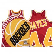 Camiseta Houston Rockets Elvin Hayes #44 Mitchell & Ness Big Face Rojo