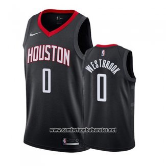 Camiseta Houston Rockets Russell Westbrook #0 Statement 2018 Negro
