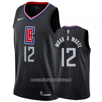 Camiseta Los Angeles Clippers Luc Mbah A Moute #12 Statement 2019 Negro