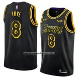 Camiseta Los Angeles Lakers Channing Frye #8 Ciudad 2018 Negro
