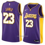 Camiseta Los Angeles Lakers Lebron James #23 Statement 2017-18 Violeta