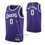 Camiseta Los Angeles Lakers Russell Westbrook #0 Ciudad Edition 2021-22 Violeta