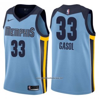 Camiseta Memphis Grizzlies Marc Gasol #33 Statement 2017-18 Azul