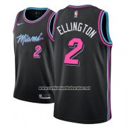 Camiseta Miami Heat Wayne Ellington #2 Ciudad 2018-19 Negro