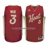 Camiseta Navidad 2015 Miami Heat Dwyane Wade #3 Rojo