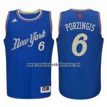 Camiseta Navidad 2015 New York Carmelo Anthony #6 Azul