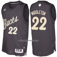 Camiseta Navidad 2016 Milwaukee Bucks Khris Middleton #22 Negro