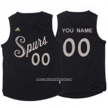 Camiseta Navidad 2016 San Antonio Spurs Adidas Personalizada Negro