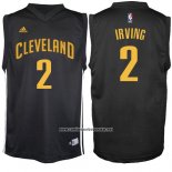 Camiseta Negro Moda Cleveland Cavaliers Kyrie Irving #2 Negro
