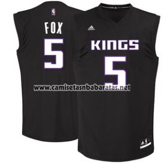 Camiseta Negro Moda Sacramento Kings De'Aaron Fox #5 Negro