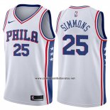 Camiseta Philadelphia 76ers Ben Simmons #25 Association 2017-18 Blanco