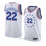 Camiseta Philadelphia 76ers Malachi Richardson #22 Earned 2018-19 Blanco