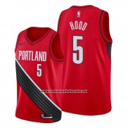 Camiseta Portland Trail Blazers Rodney Hood #5 Statement Edition Rojo Negro