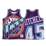 Camiseta Utah Jazz Donovan Mitchell #45 Mitchell & Ness Big Face Violeta
