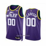 Camiseta Utah Jazz Jordan Clarkson #00 Classic 2023-24 Violeta