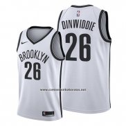 Camiseta Brooklyn Nets Spencer Dinwiddie #26 Association Edition Blanco