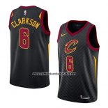 Camiseta Cleveland Cavaliers Jordan Clarkson #6 Statement 2018 Negro
