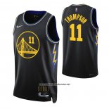 Camiseta Golden State Warriors Klay Thompson #11 Ciudad 2021-22 Negro