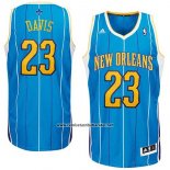 Camiseta Historic New Orleans Hornets Anthony Davis #23 Azul