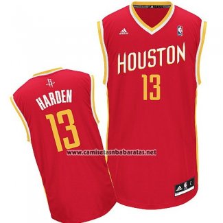 Camiseta Houston Rockets James Harden #13 Rojo Amarillo