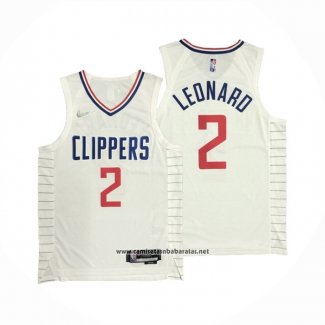 Camiseta Los Angeles Clippers Kawhi Leonard #2 Association 2020-21 Autentico Blanco