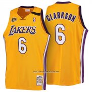 Camiseta Los Angeles Lakers Clarkson #6 Retro 1999-00 Amarillo