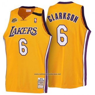 Camiseta Los Angeles Lakers Clarkson #6 Retro 1999-00 Amarillo