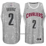 Camiseta Luces De La Ciudad Cleveland Cavaliers Kyrie Irving #2 Gris