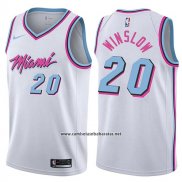 Camiseta Miami Heat Justise Winslow #20 Ciudad 2017-18 Blanco