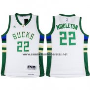 Camiseta Milwaukee Bucks Khris Middleton #22 Blanco