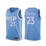 Camiseta Minnesota Timberwolves Jarrett Culver #23 Ciudad 2019-20 Azul