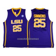 Camiseta NCAA LSU Tigers Ben Simmons #25 Violeta