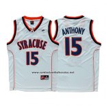 Camiseta NCAA Syracuse Orange Carmelo Anthony #15 Blanco